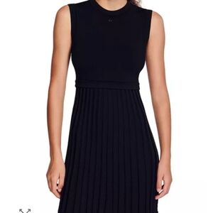 Sandro Black Sleeveless Midi Dress Size 38